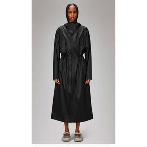 Rains Black Trench Coat waterproof